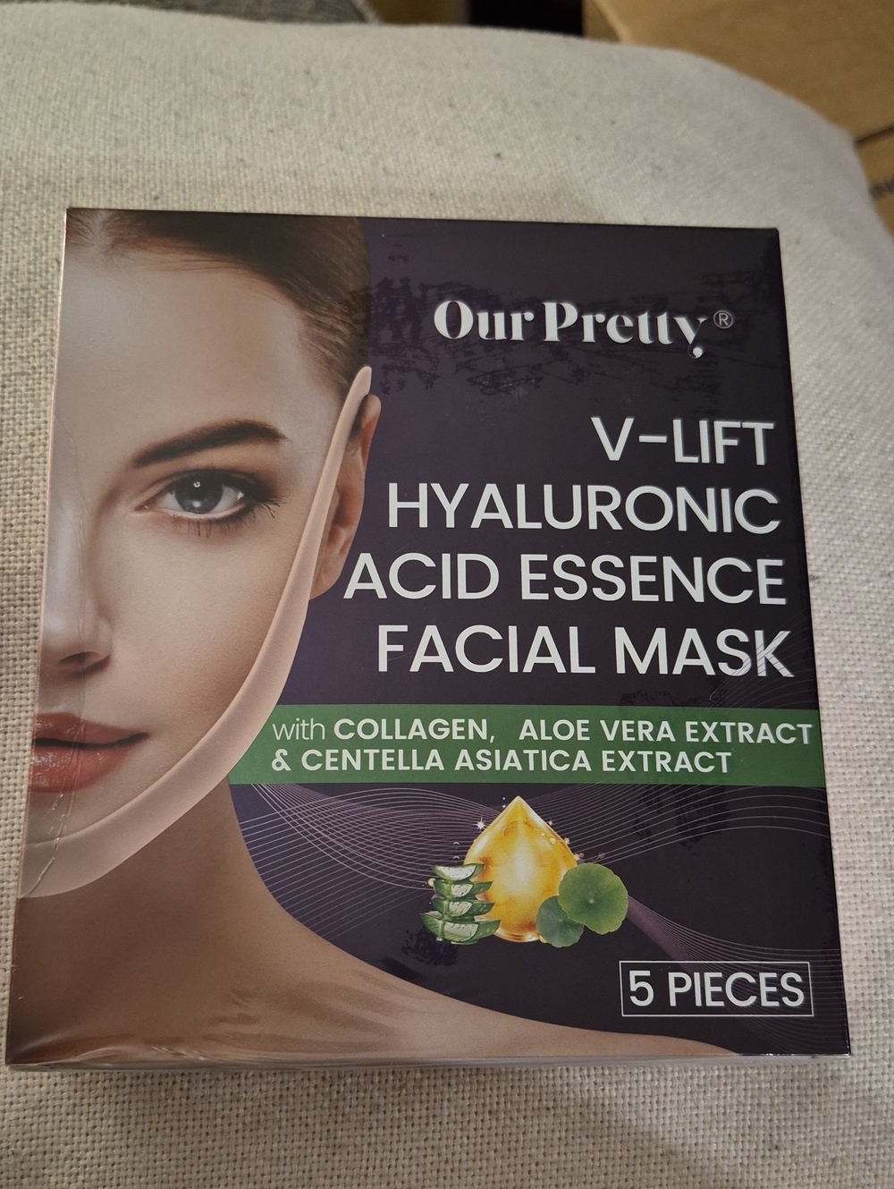 V-Lift Hyaluronic Acid Essence Facial Chin Mask Qty 5